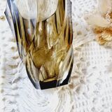 Vase in molded glass mocha What