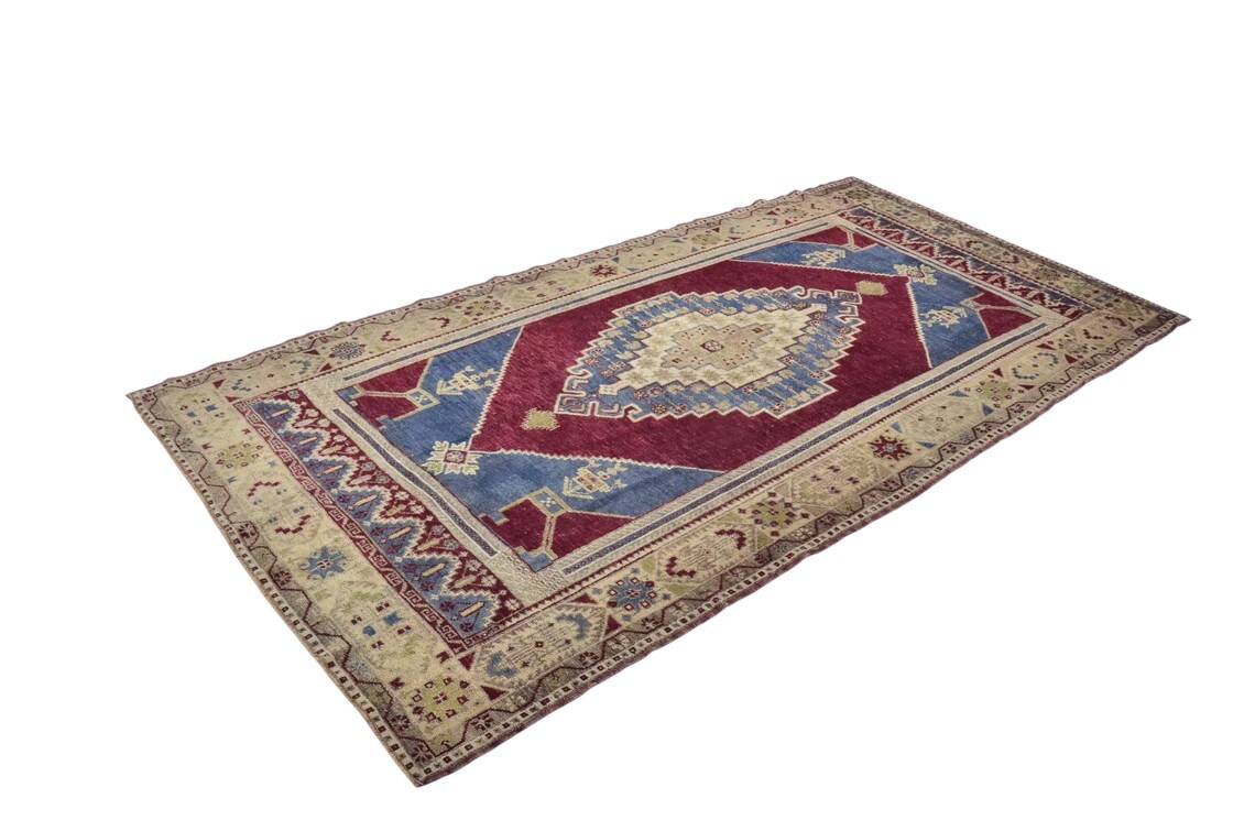 Antique Handmade Wool Oushak Carpet