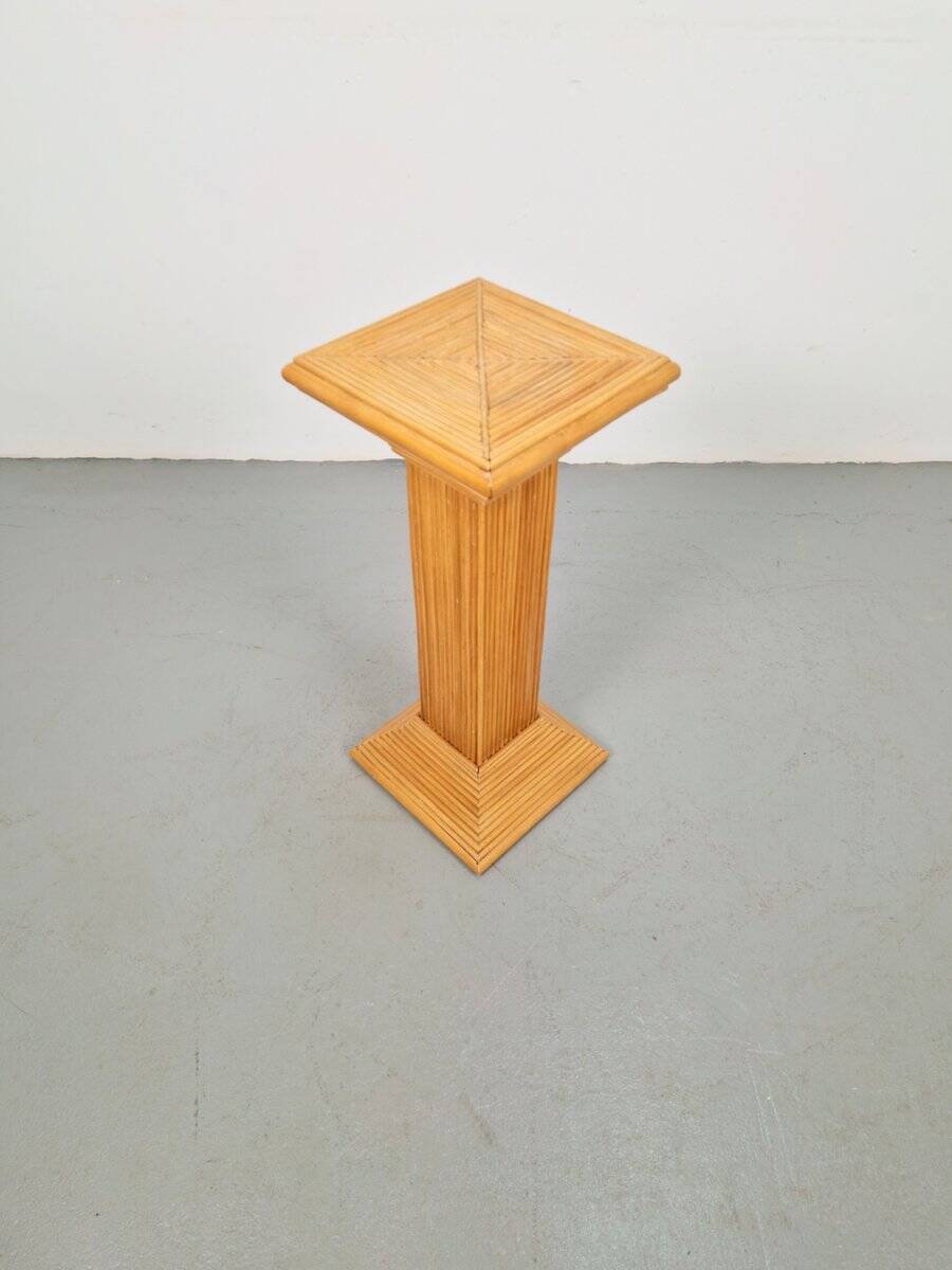 Vintage Rattan Pedestal from Vivai del Sud, 1980s