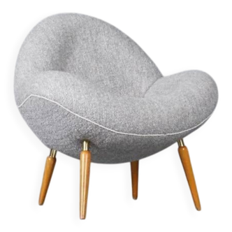 Lounge chair in boucle by Fritz Neth for Correcta