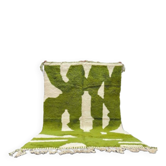 Green Moroccan Rug - Handmade Berber Wool Rug, 150/250CM
