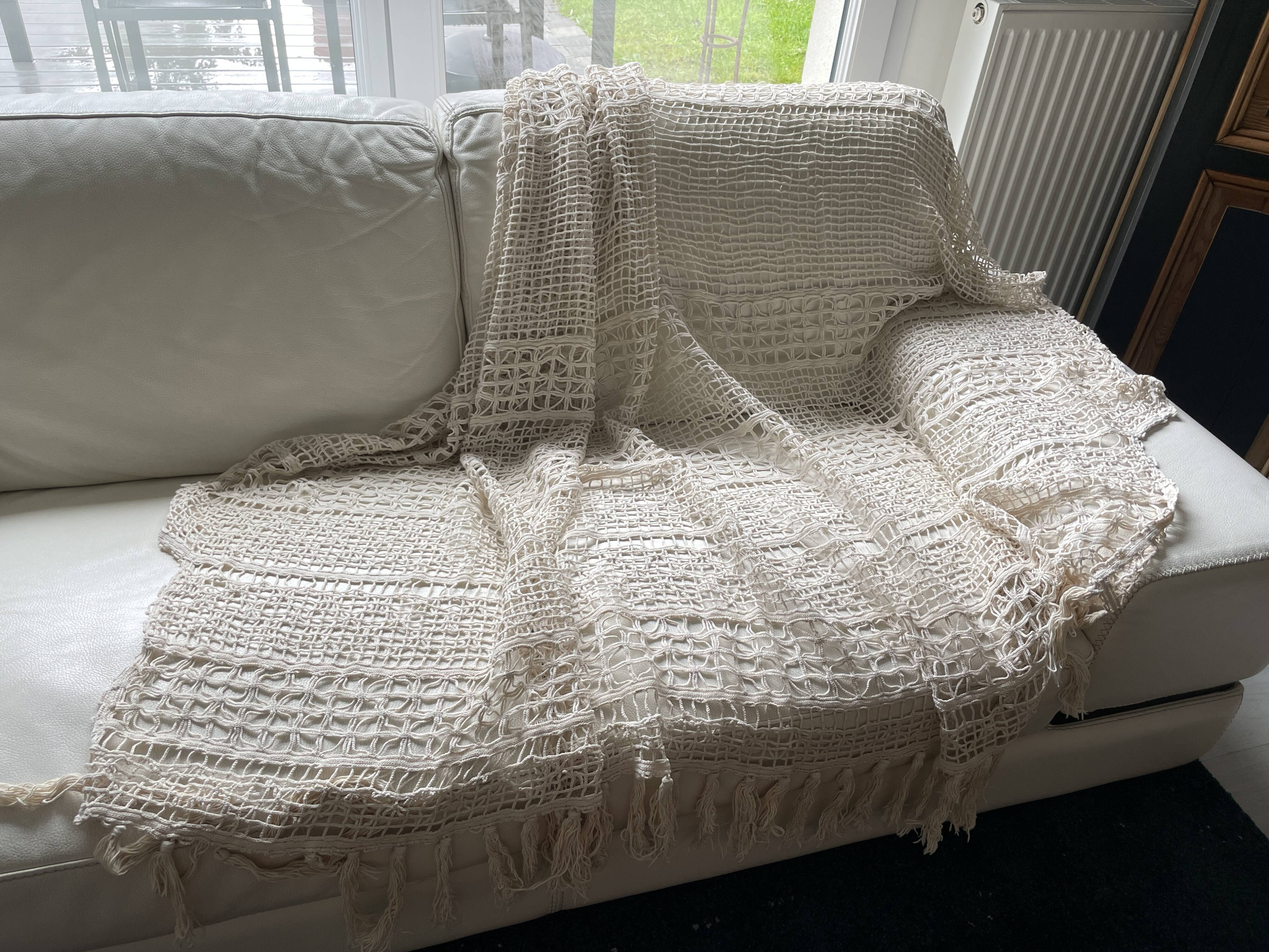 Bedside rug - throw in old cotton thread