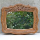 Hand-carved wooden mirror
