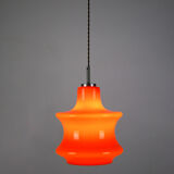 Suspension en verre orange du milieu du siècle