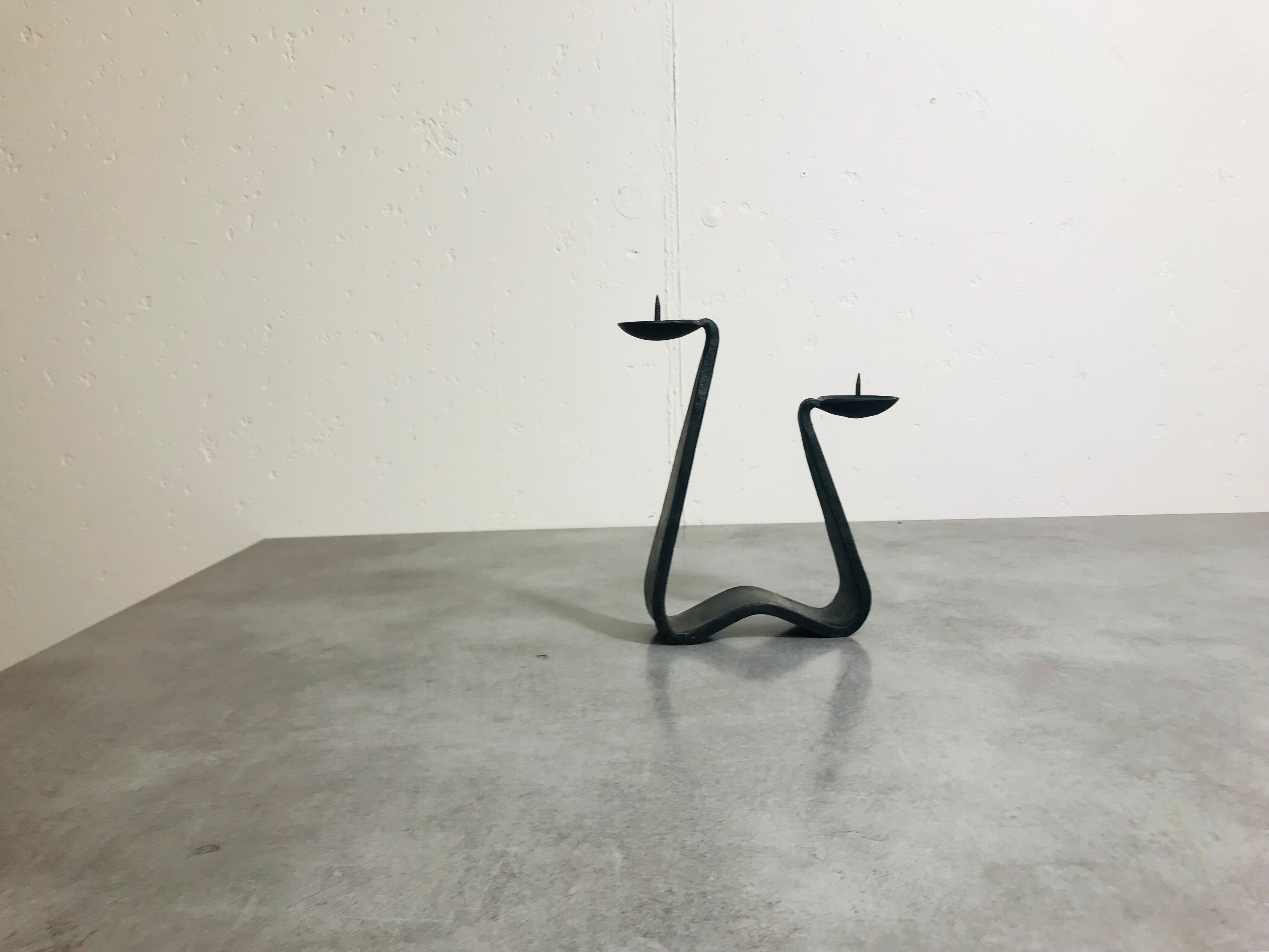 Modernist brutalist candle holder