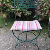 2 armchairs and 2 chairs in full wrought iron, handcrafted.