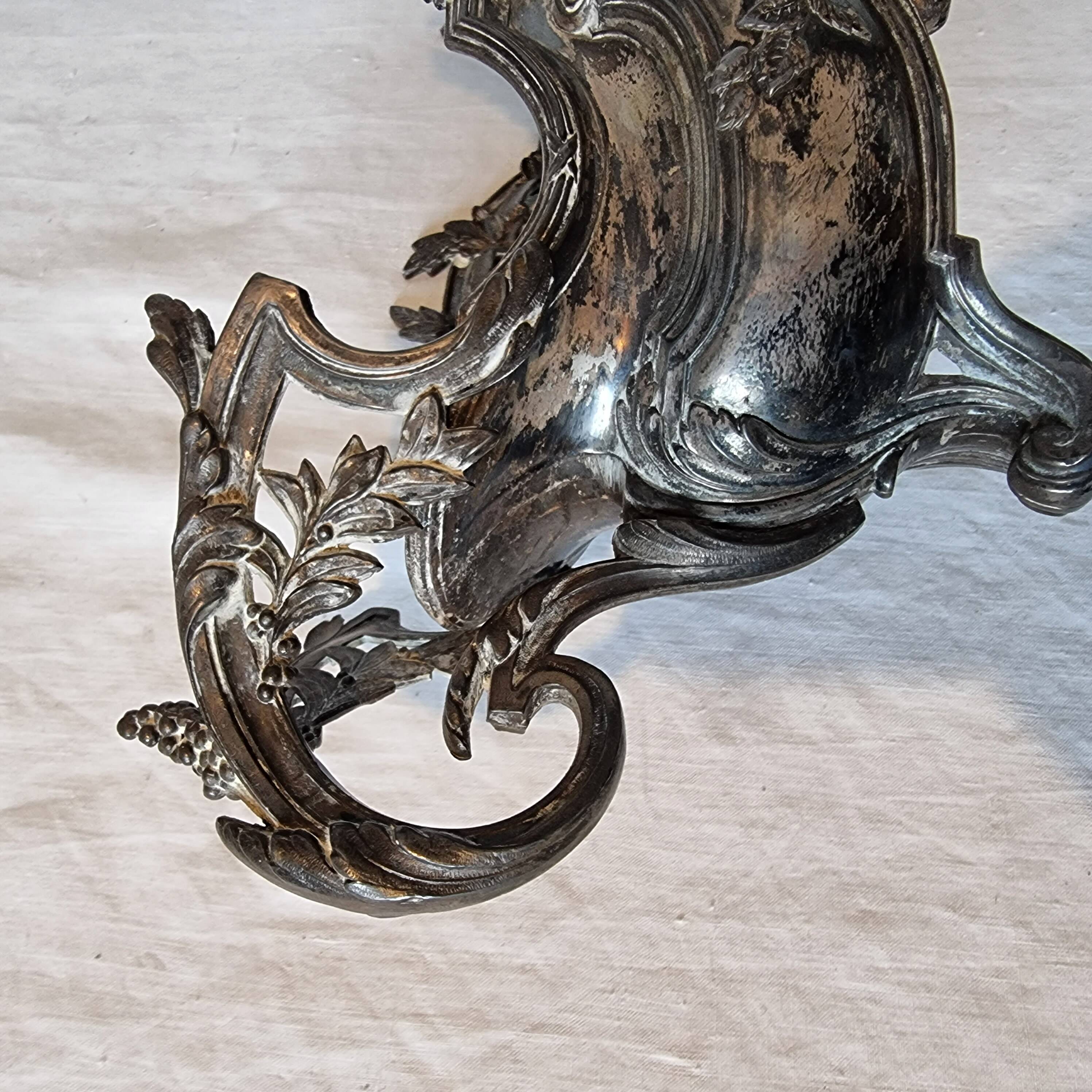Late 19th century plated bronze planter, Louis XV style rocaille decoration