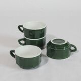 4 vintage bistro style coffee cups