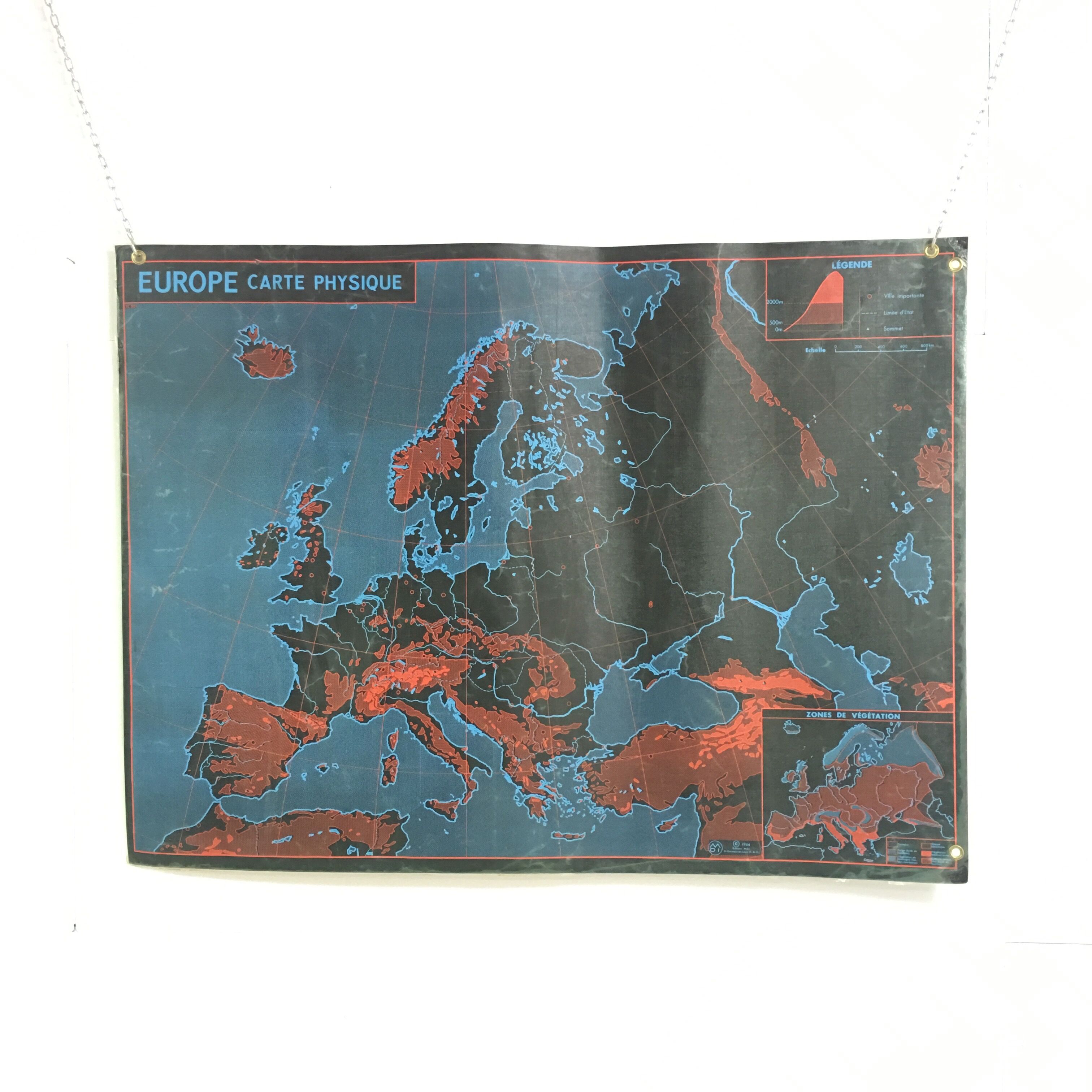 Geographical school poster South America / Europe