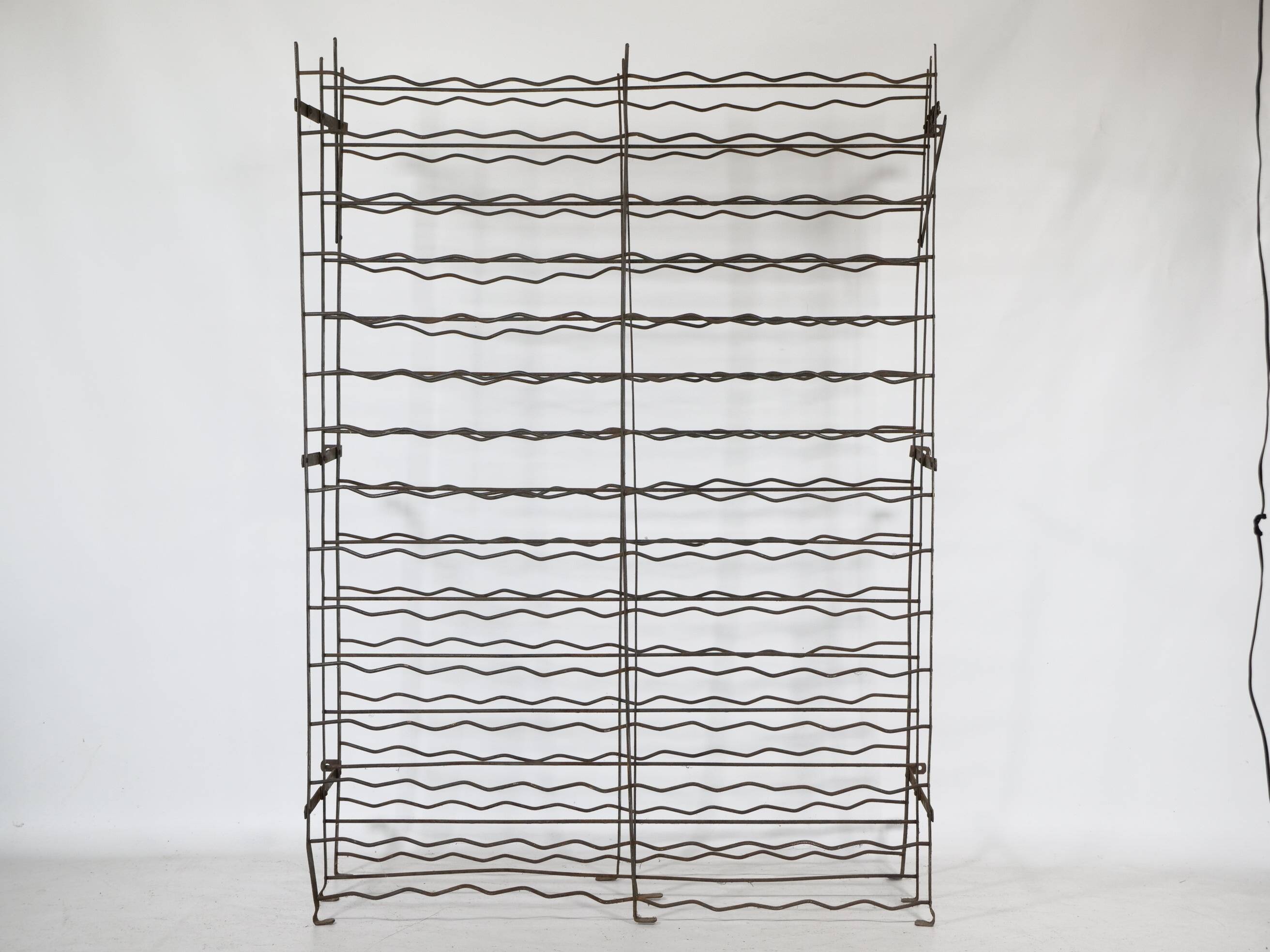 Grand casier à vin vintage en métal, 1960s