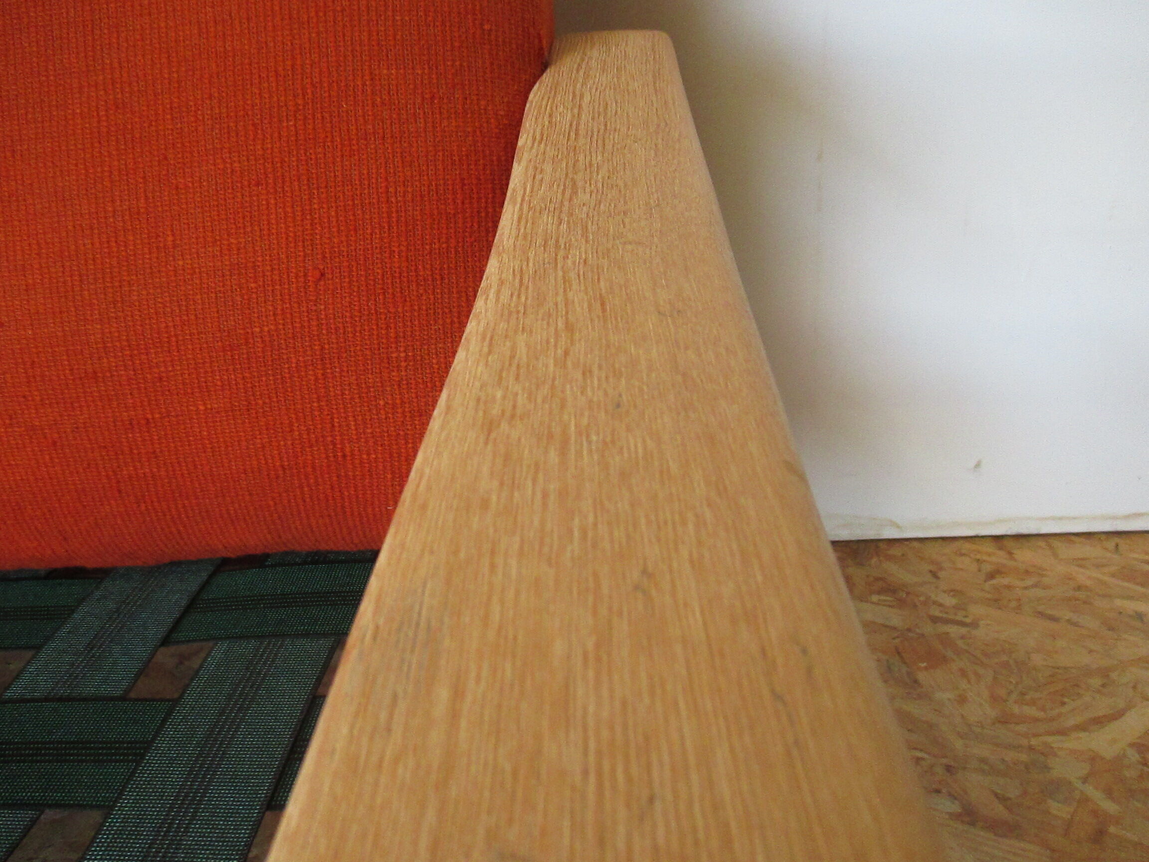 Scandinavian orange wool sofa