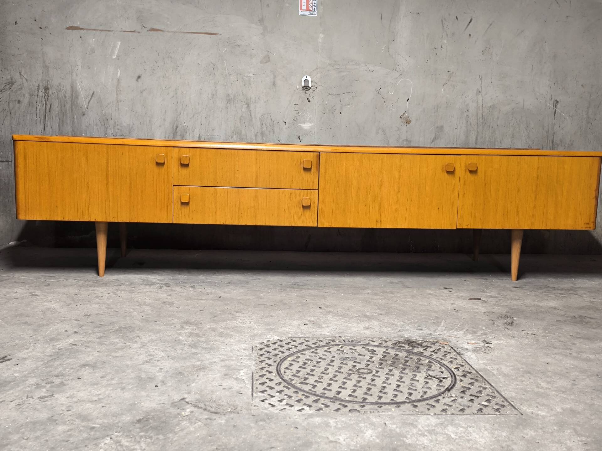 Vintage Scandinavian teak sideboard from the 1970s.