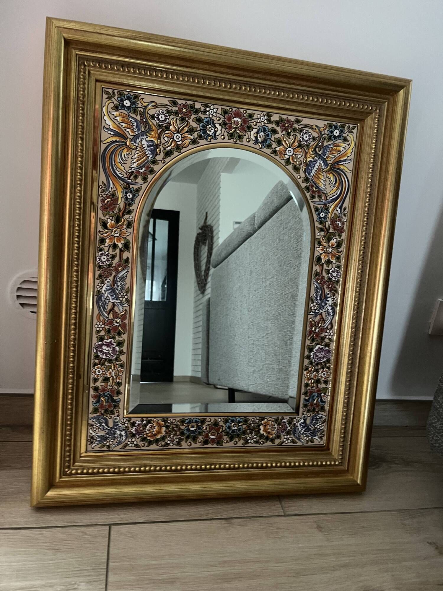 Miroir Andalou en céramique émaillée (cuerda seca)