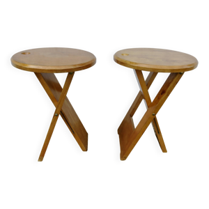 Paire de tabourets pliants