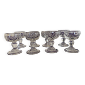 Set of 8 bistro liqueur glasses in thick glass