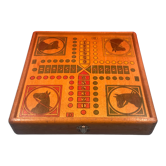 old wooden checkers' box, goose game, dada horses and jacquet with pawns. collectible game