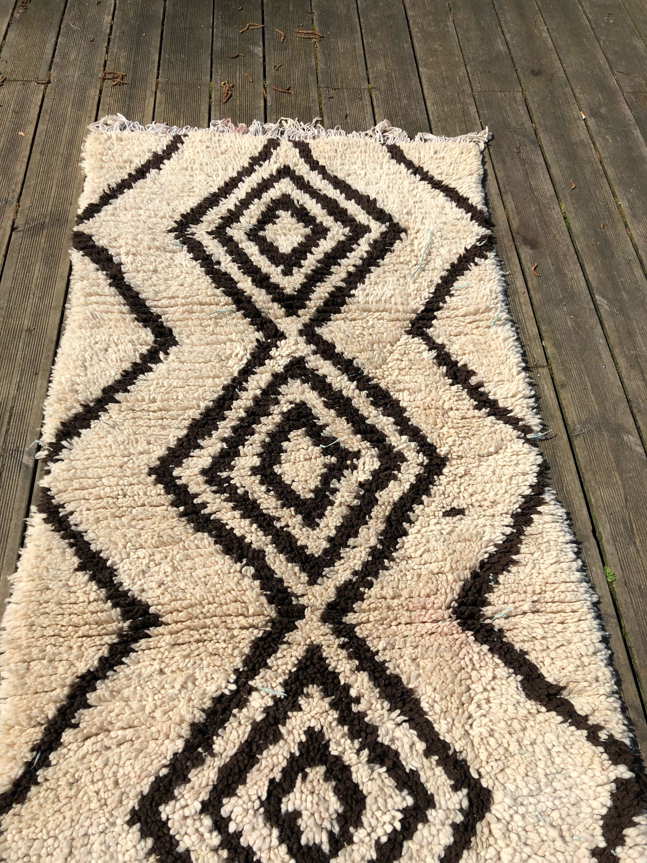 Berber carpet Beni Ourain vintage 190x100cm