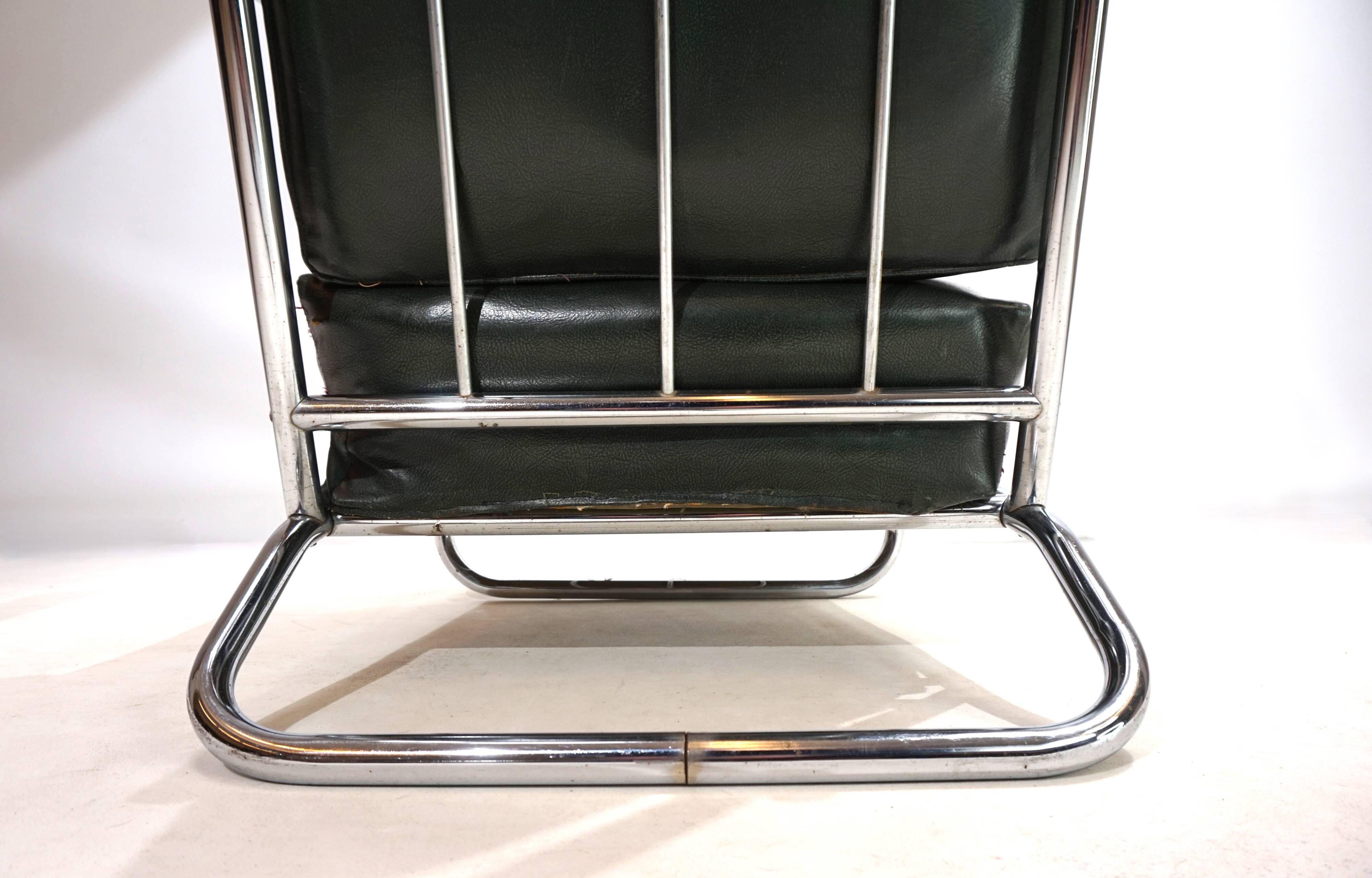 Fauteuil Art Déco en tube d'acier dans le goût de Gilbert Rhode Troy Sunshade, 1930