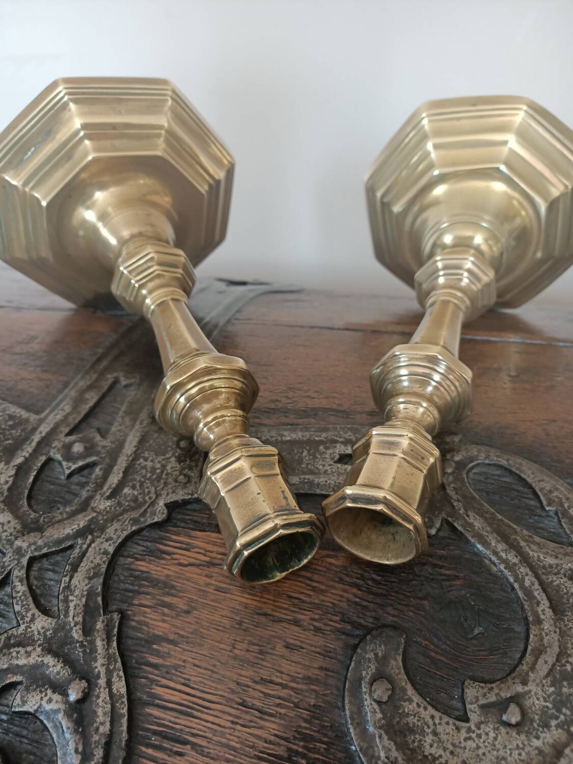 18th century gilded bronze candlesticks