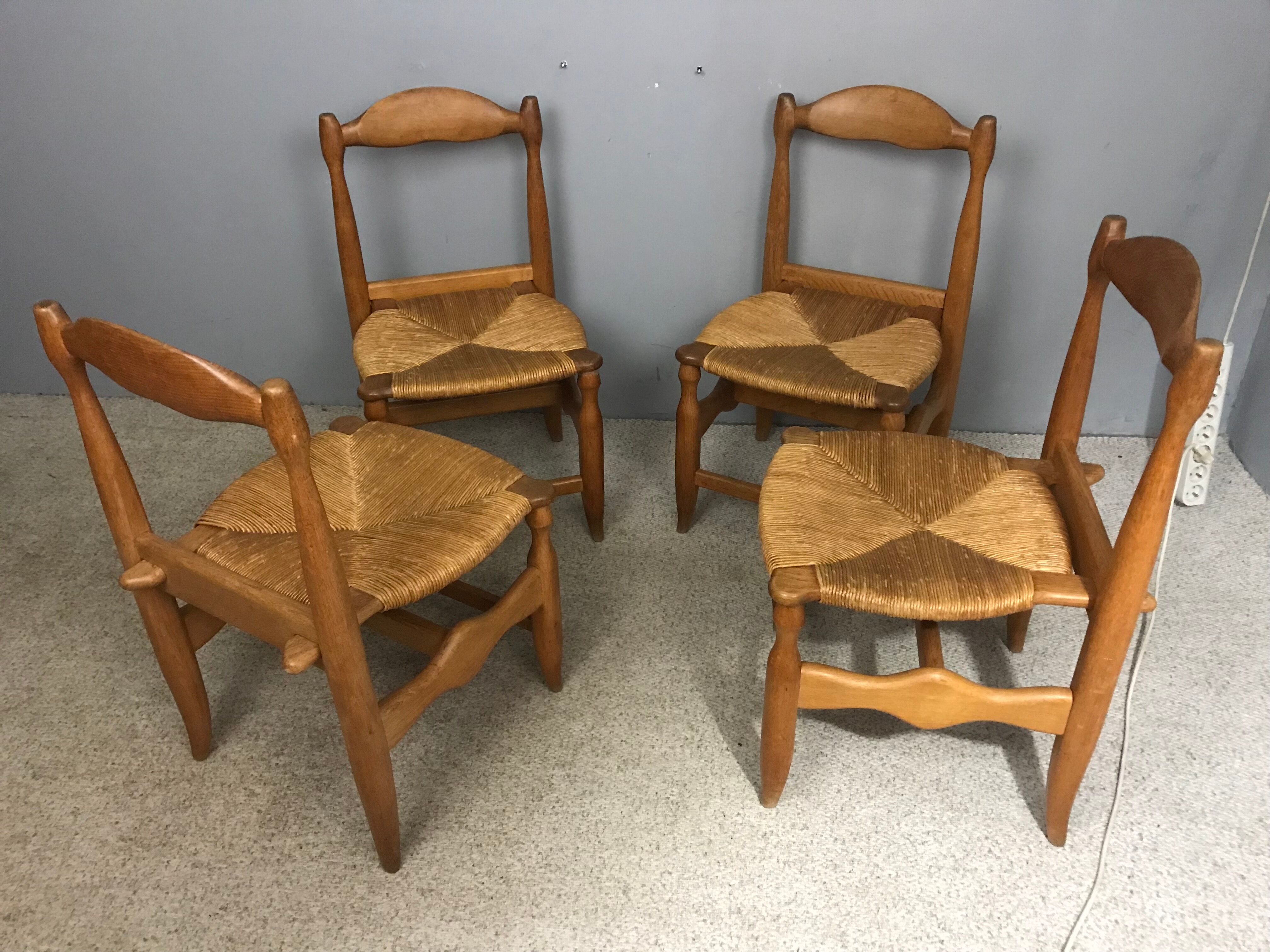 4 chairs by Guillerme & Chambron 1960