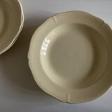 Set of 6 Gien ivory soup plates with gadroons 1938 - 1955