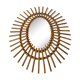 Miroir soleil rotin oval vintage 47x58cm