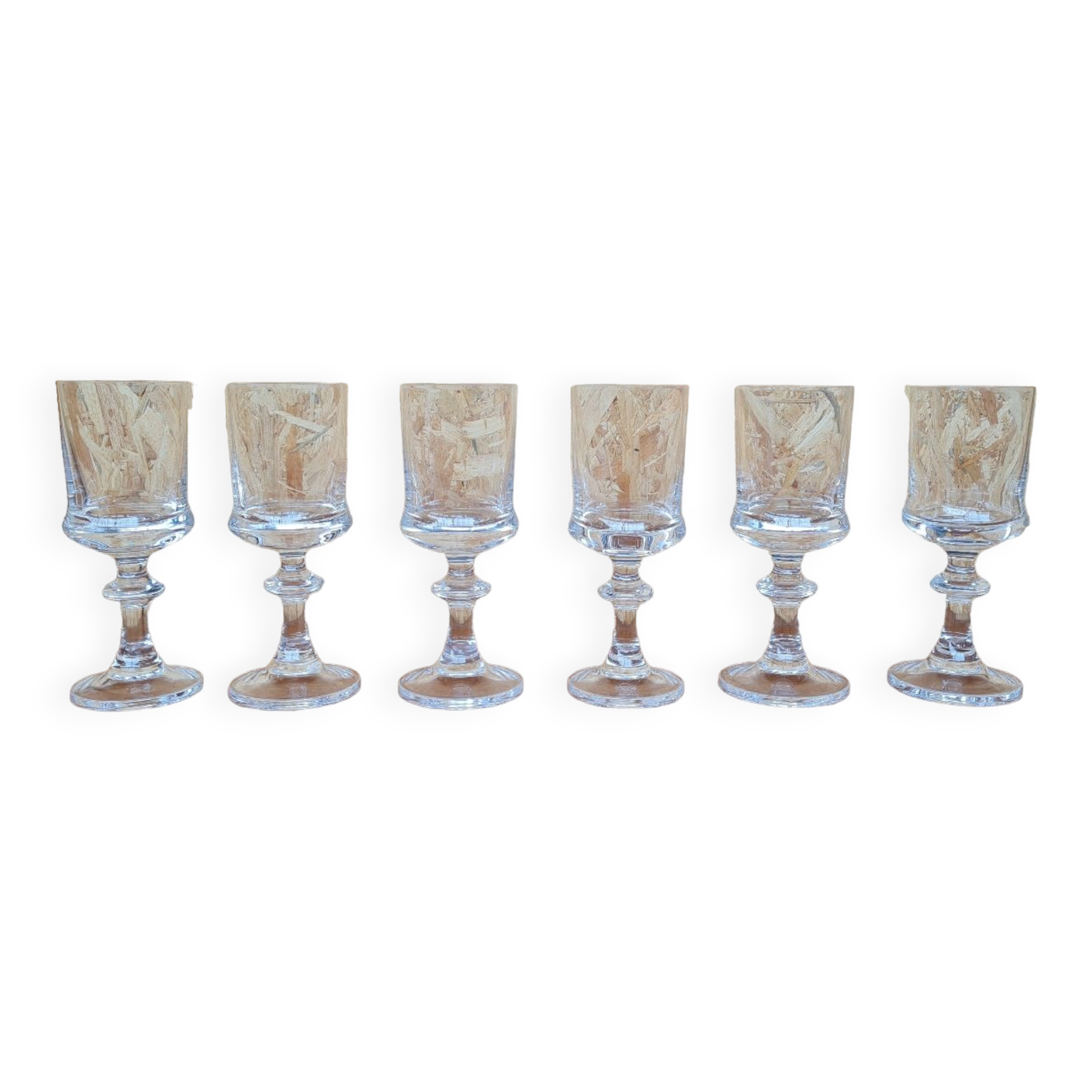 Service of 6 crystal water glasses