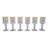 Service of 6 crystal water glasses