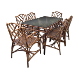 Rattan and bamboo dining room