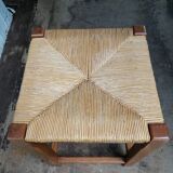 Wooden and straw stool