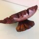 Brutalist wooden candlestick shaped vine leaf /vintage 60s-70s