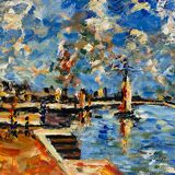 Tableau ancien, Marine, signée XX siècle