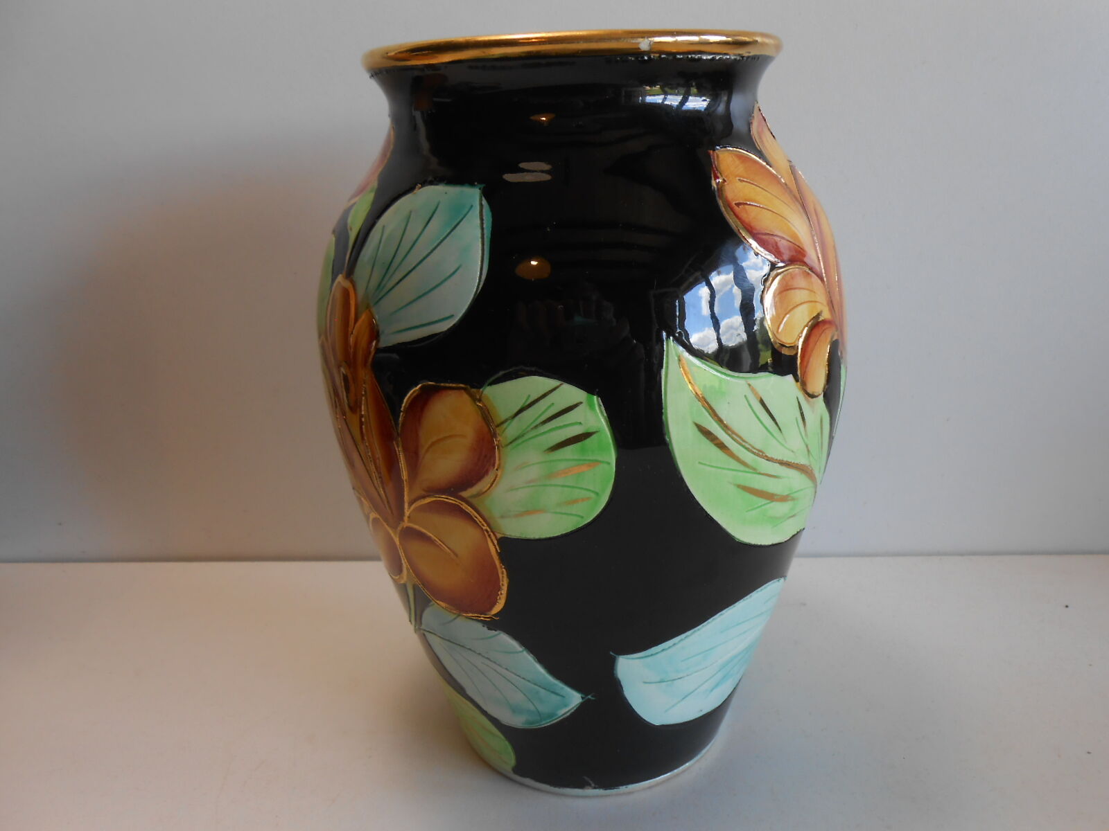 Vase polychrome Vallauris jtf floral 50 Selency