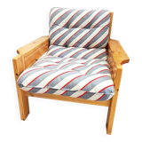Scandinavian armchair in solid pine 1970