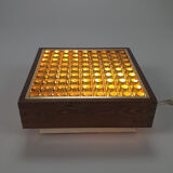 Mid century scandinavian pine and brass ceiling lamp, 1960s