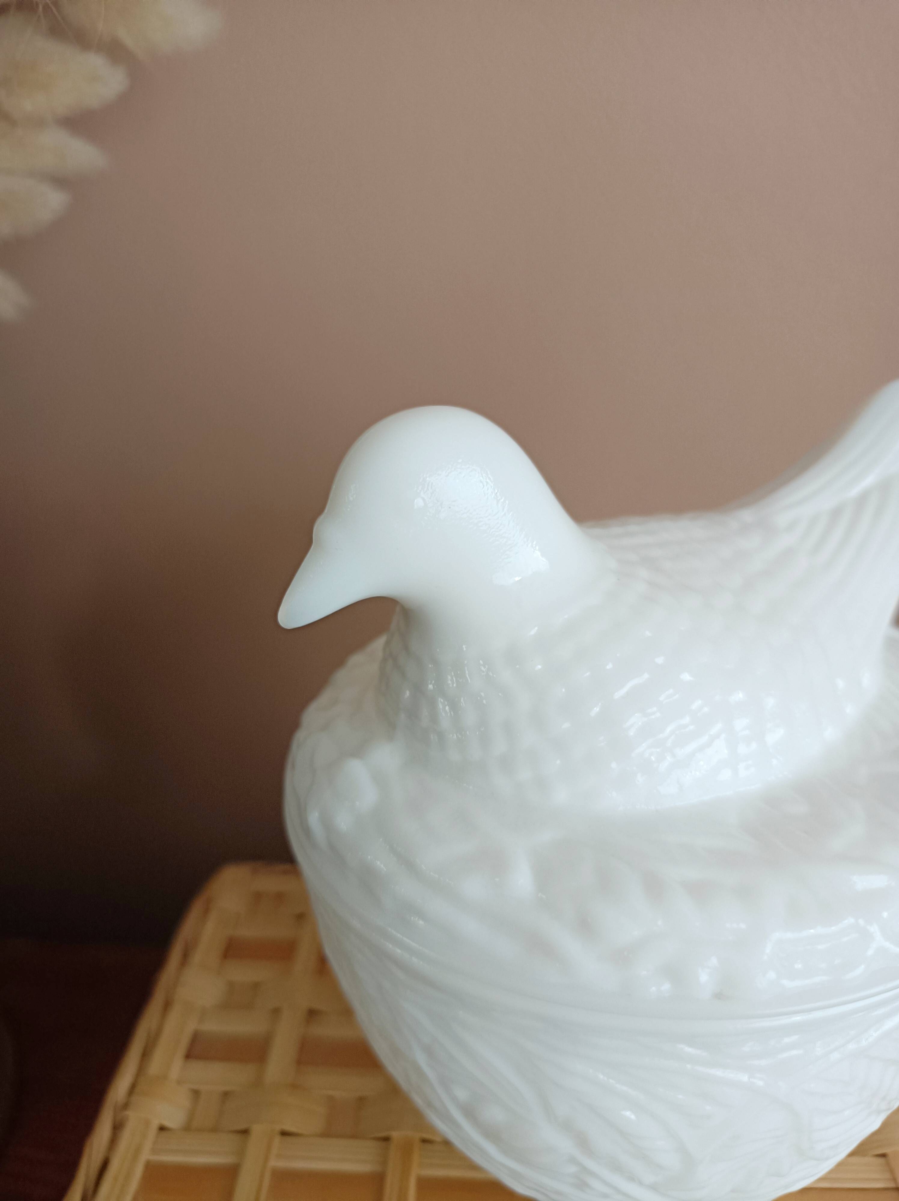Avon opaline pot, bird decor