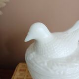 Avon opaline pot, bird decor