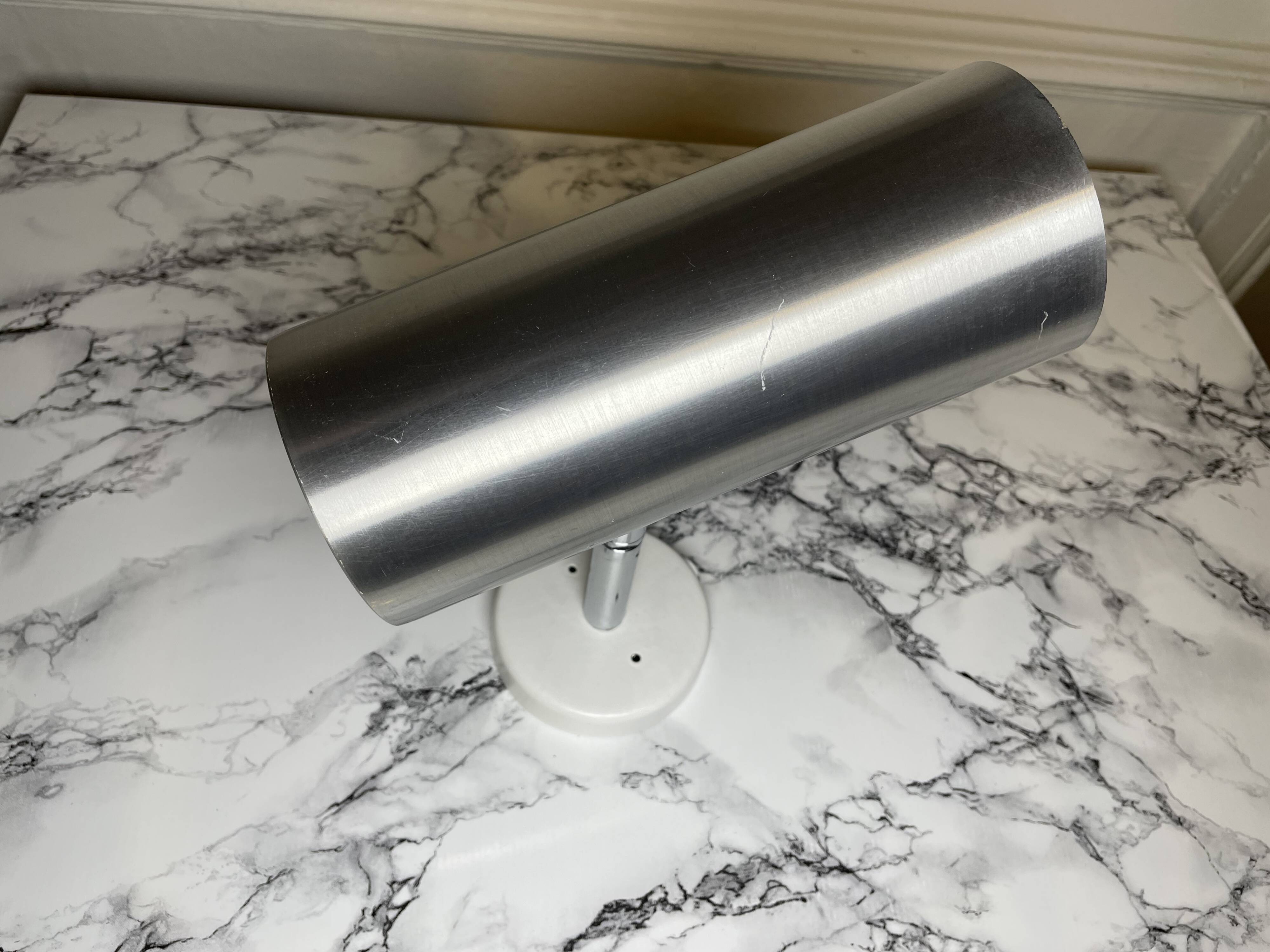 Dutch Raak brushed aluminum wall light