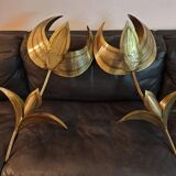 Brass flower sconces