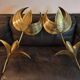 Paire d'appliques fleurs en laiton