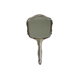 Silver plated hand mirror facet with silver mark bear floral pattern 25cm