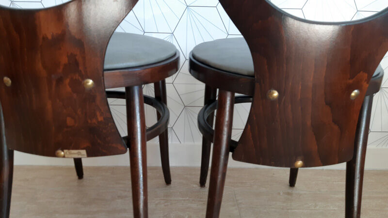Pair of vintage Baumann chairs model "Mouette".