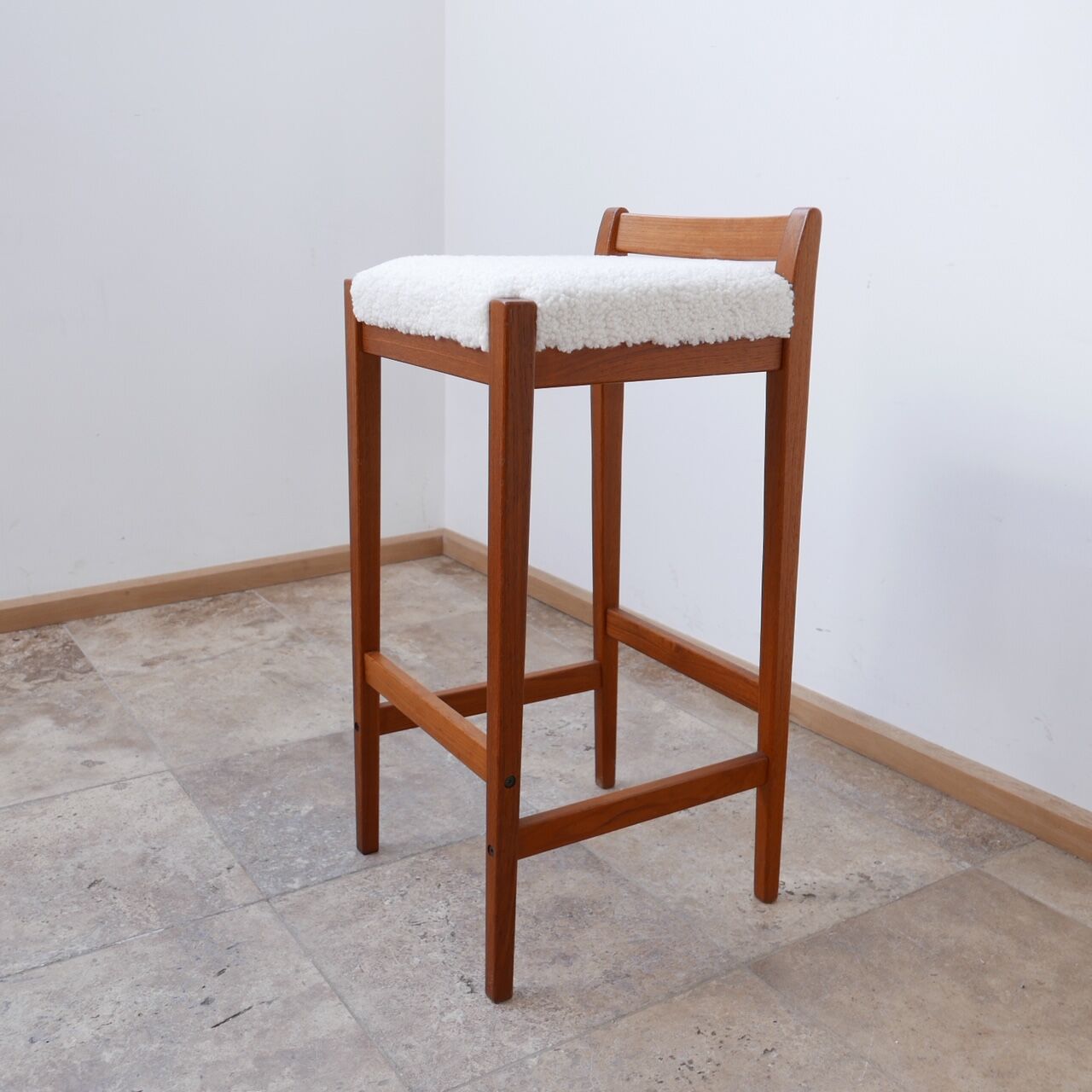 Mid-century teak swedish bar stool