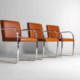 Set of 3 BRNO chairs by Mies van der Rohe for Knoll International, 1970s