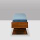 Bench in ash and glacier blue velvet. Contemporary.