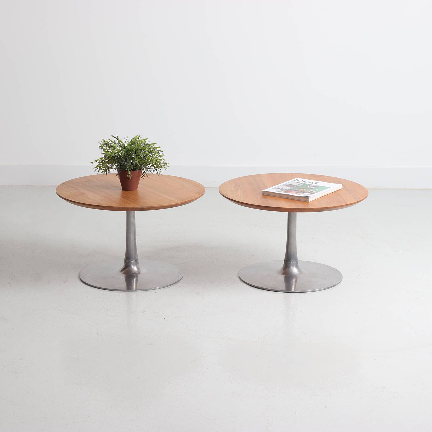 Duo de table basse ronde vintage