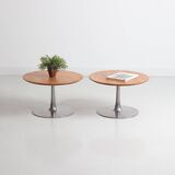 Vintage round coffee table duo