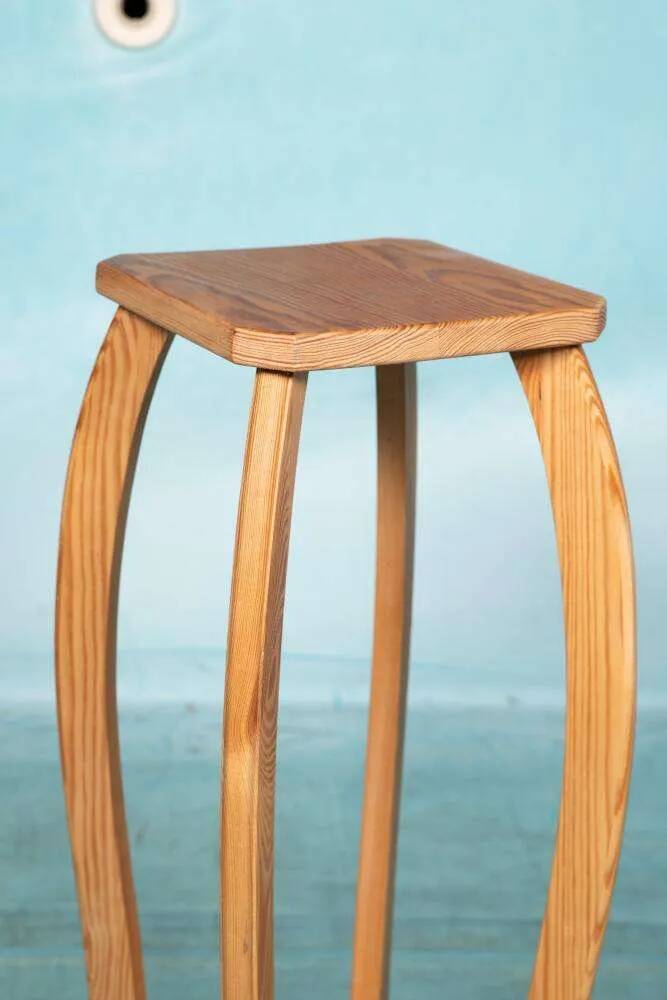 Vintage pine plant shelf, plant stand Sweden 1960