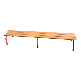 Vintage school bench red base