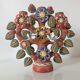 Mexican Vintage Candlestick Tree of Life Handmade Pottery